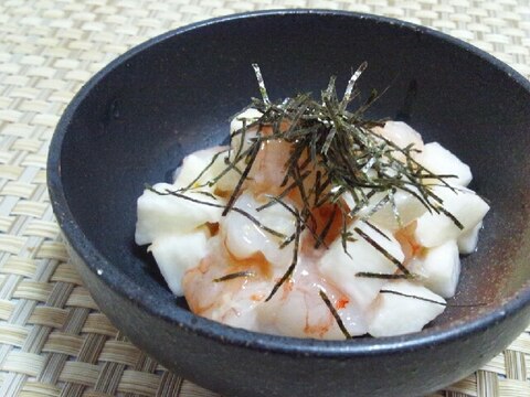 とりあえずおつまみ☆赤海老と角切り山芋のかぼす風味